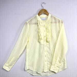 The Shirt - Ruffled Swiss Dot Blouse - Size Small - Elegant & Professional